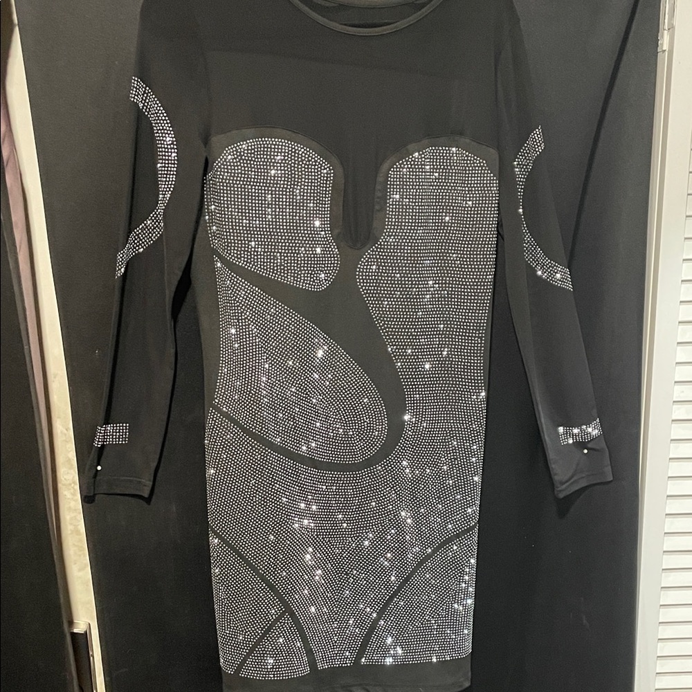 Source Unknown Black Dress with Silver Accents